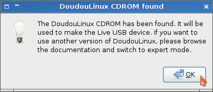 The running DoudouLinux CD can be used